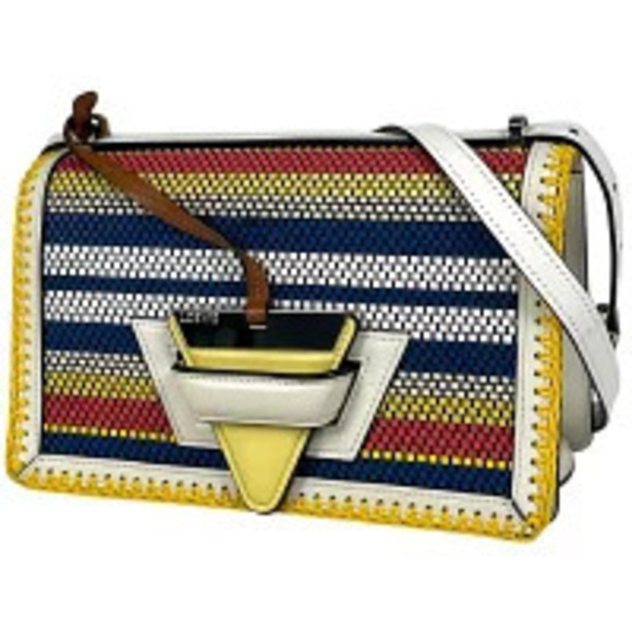 Loewe Barcelona Shoulder Bag Crossbody Leather White Yellow Multicolor main image 5